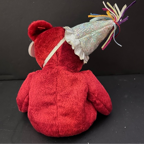 Ty Beanie Baby “Happy Birthday” the July Birthday Bear Wearing a Party Hat! - Picture 3 of 6